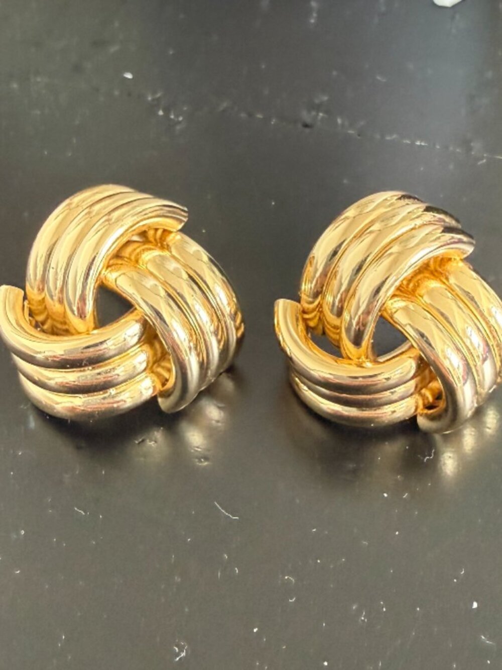 Chunky Gold Knot Statement Earrings